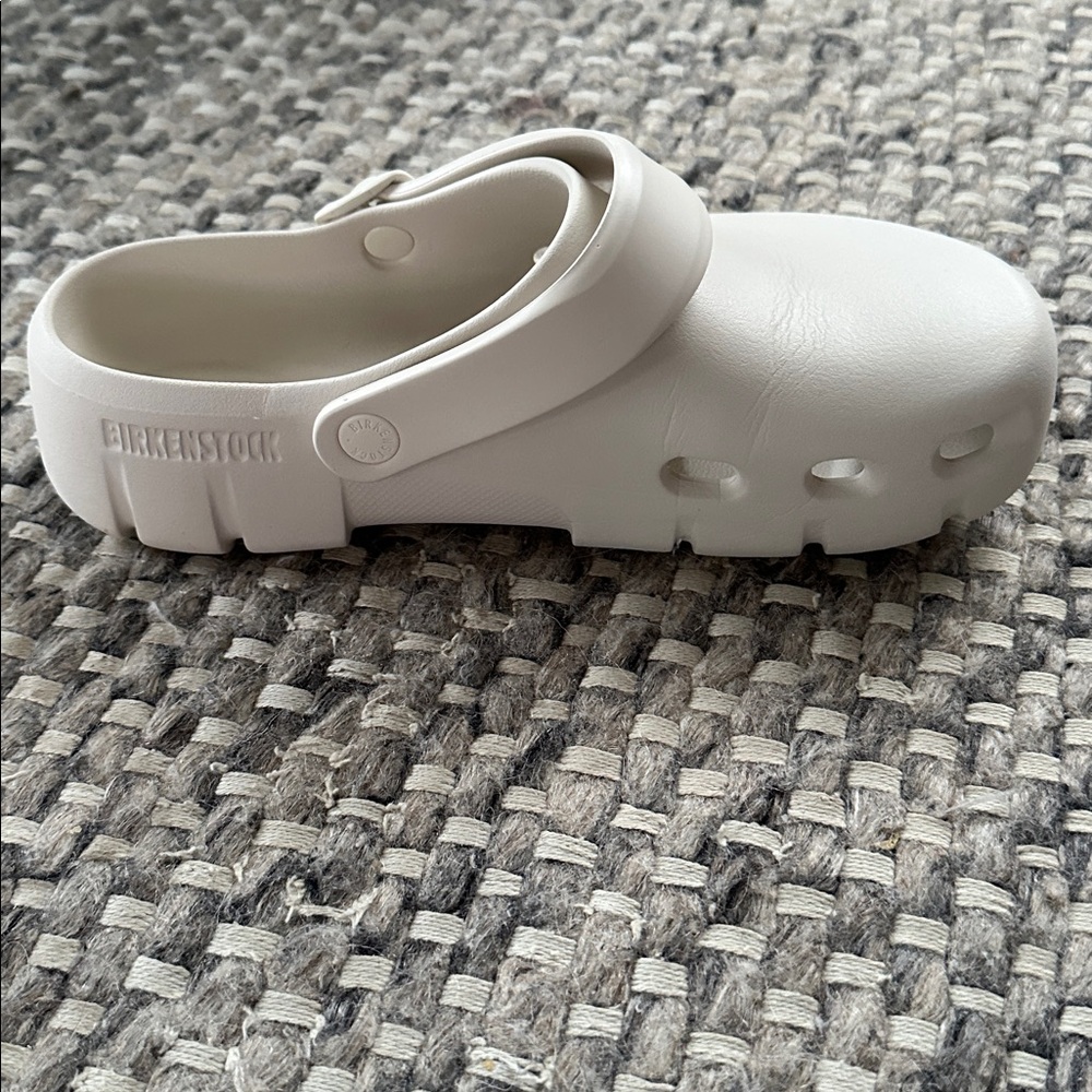 Birkenstock Slide on Clog with Strap in Eggshell (Birki Flow) - Picture 14 of 15